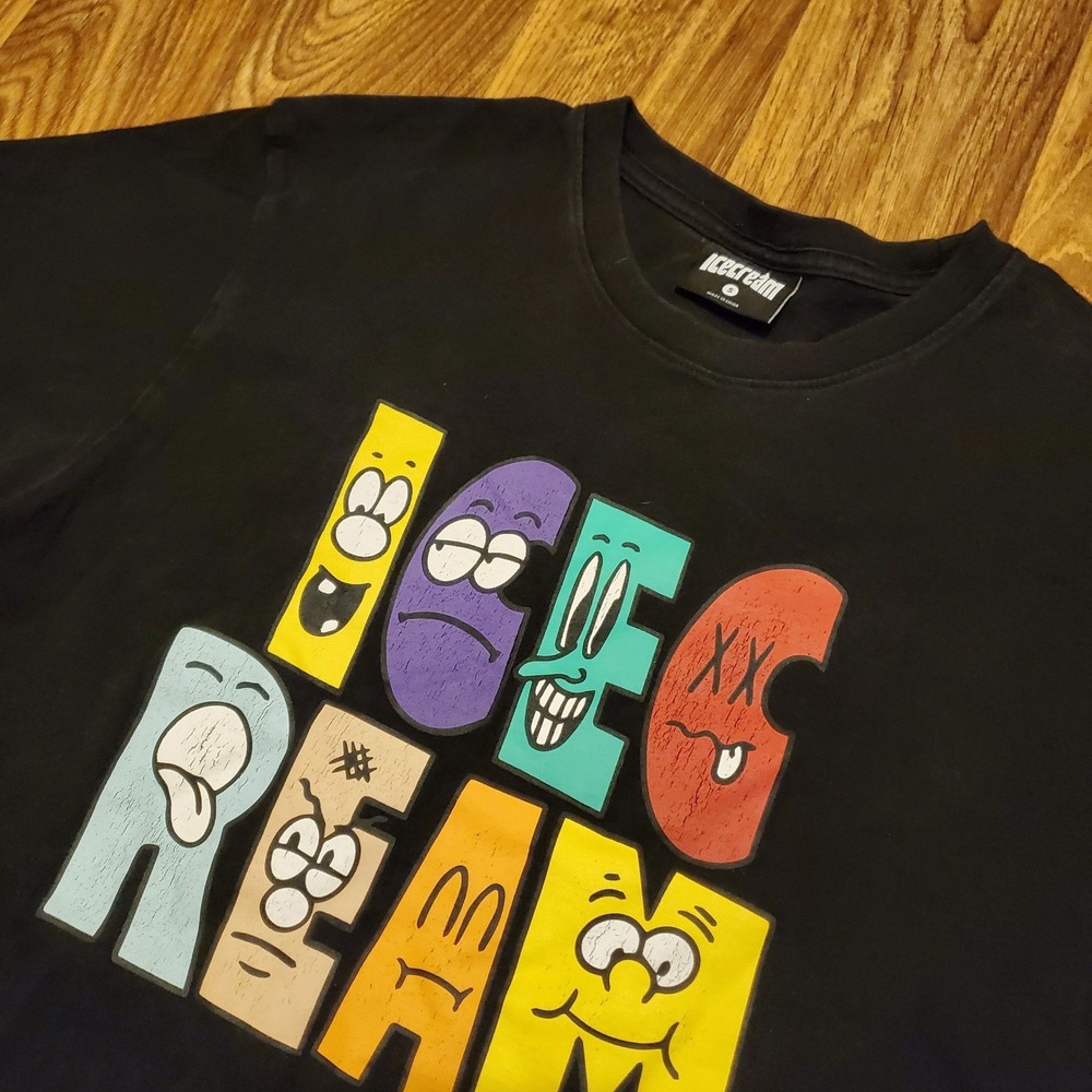 Billionaire Boys‎ Club Ice Cream Shirt Men Small Black Cartoon Graphic Skater